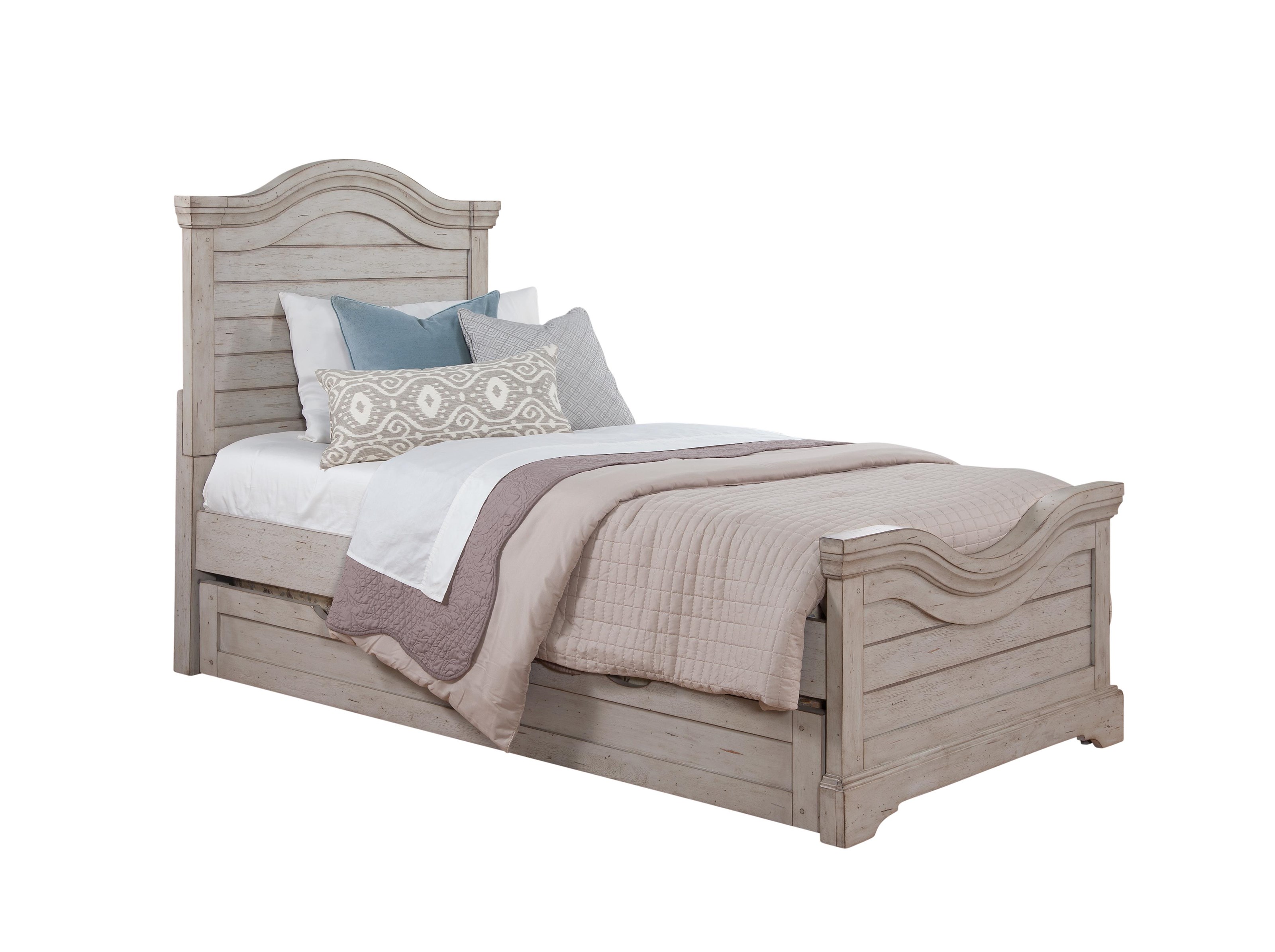 American Woodcrafters Stonebrook Youth in Antique Gray Full Panel Bed in Antique Gray Finish